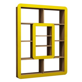 Hanah Home Orkide Estantería Nogal y Amarillo
